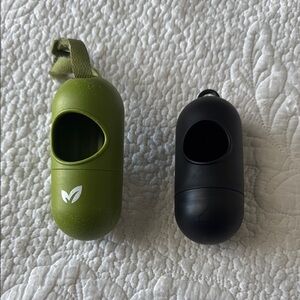 Green and Black Dog Waste Bag Holders